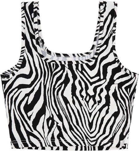 SOLY HUX Women's Graphic Print Spaghetti Strap Casual Summer Workout Cami Crop Tank Tops in Kuwait