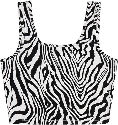 SOLY HUX Women's Graphic Print Spaghetti Strap Casual Summer Workout Cami Crop Tank Tops in Kuwait