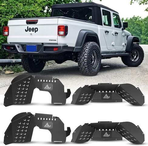 Fender Flares For Jeep 2007-2018 Wrangler JK JKU 2/4-Doors, Hawkley Offroad Steel Fender Flares with LED DRL Light & Sequential Turn Signal Lights for 07-18 Wrangler JK Replacement Accessories in Saudi Arabia