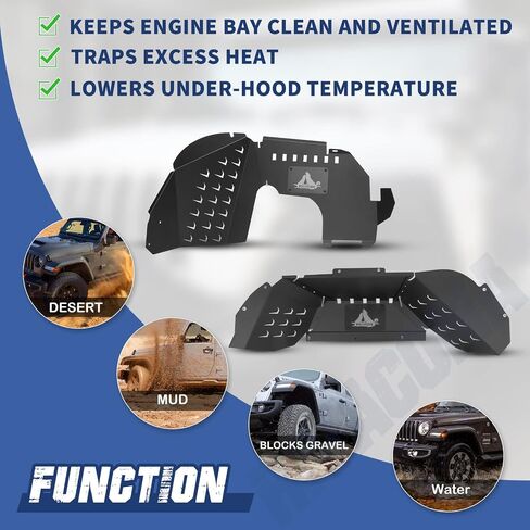 Fender Flares For Jeep 2007-2018 Wrangler JK JKU 2/4-Doors, Hawkley Offroad Steel Fender Flares with LED DRL Light & Sequential Turn Signal Lights for 07-18 Wrangler JK Replacement Accessories in Saudi Arabia