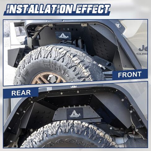 Fender Flares For Jeep 2007-2018 Wrangler JK JKU 2/4-Doors, Hawkley Offroad Steel Fender Flares with LED DRL Light & Sequential Turn Signal Lights for 07-18 Wrangler JK Replacement Accessories in Saudi Arabia