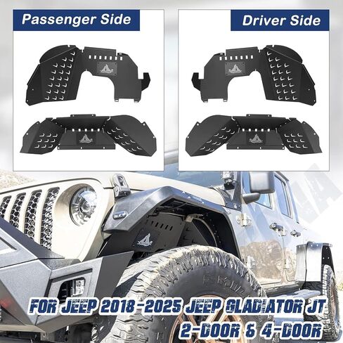 Fender Flares For Jeep 2007-2018 Wrangler JK JKU 2/4-Doors, Hawkley Offroad Steel Fender Flares with LED DRL Light & Sequential Turn Signal Lights for 07-18 Wrangler JK Replacement Accessories in Saudi Arabia