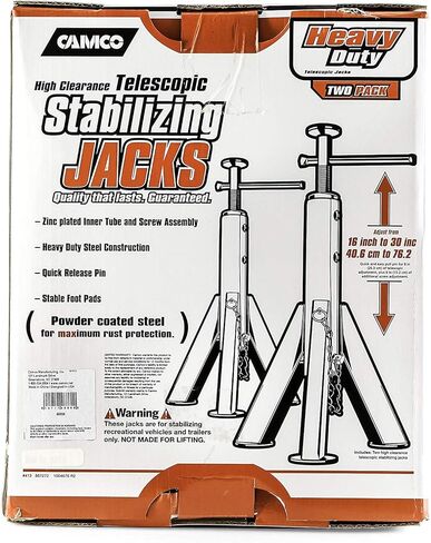 Eaz-Lift Camco Telescopic RV Jack, Set of 2 - Adjusts from 16-inches to 30-inches - Featues a 6,000 lb. Load Capacity (48864) in Kuwait
