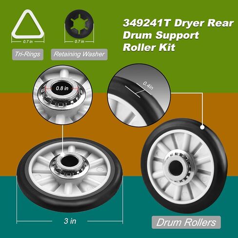 AMI PARTS 341241& 691366 Dryer Belt and Pulley Kit Fits AP2946843, W10131364 Compatible with Whirlpool, Kenmore in Saudi Arabia