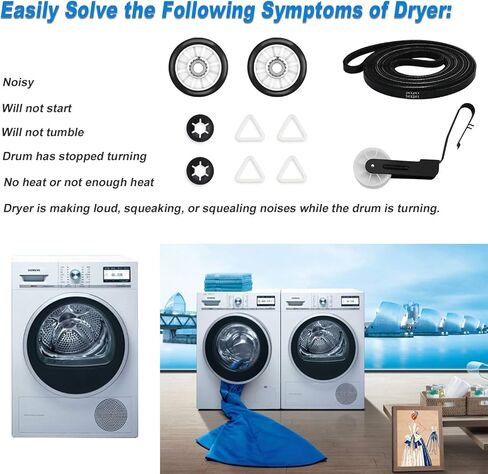 AMI PARTS 341241& 691366 Dryer Belt and Pulley Kit Fits AP2946843, W10131364 Compatible with Whirlpool, Kenmore in Saudi Arabia