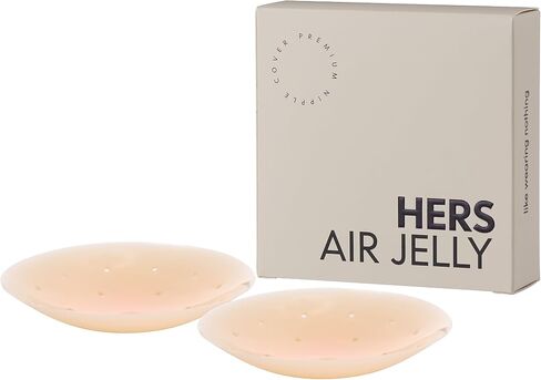 AIRJELLY Nipple Cover - Sticky Adhesive Silicone Nipple Pasties - Reusable Pasty Nipple Covers for Women with Travel Box Cream in Saudi Arabia