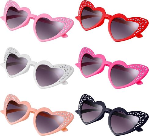 Yookat 6 Pairs of Kids Heart Shaped Sunglasses Heart Sun Glasses for Party Beach Outdoor in Saudi Arabia