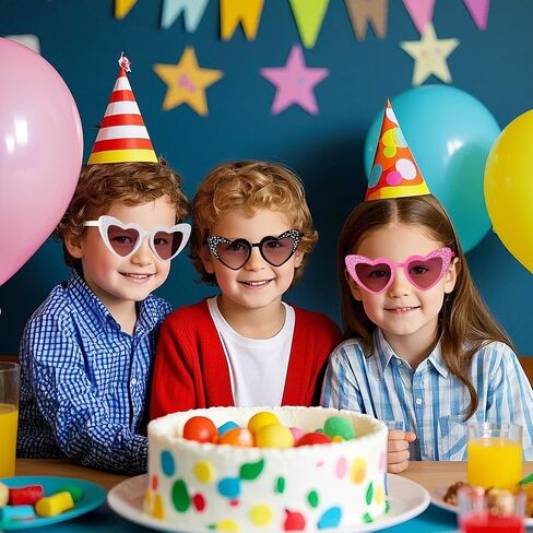 Yookat 6 Pairs of Kids Heart Shaped Sunglasses Heart Sun Glasses for Party Beach Outdoor in Saudi Arabia