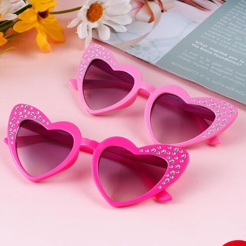 Yookat 6 Pairs of Kids Heart Shaped Sunglasses Heart Sun Glasses for Party Beach Outdoor in Saudi Arabia