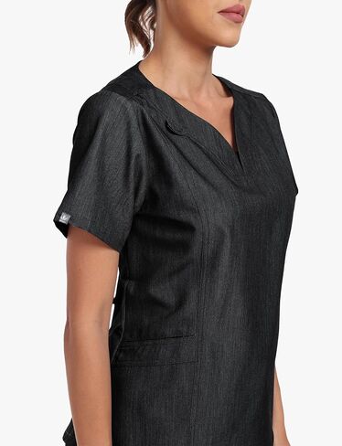 Scrubs for Women Set, Curve V-Neck Top & Drawstring Jogger Pants, 7 Pockets, 4-Way Stretch Nurse Uniforms in Saudi Arabia