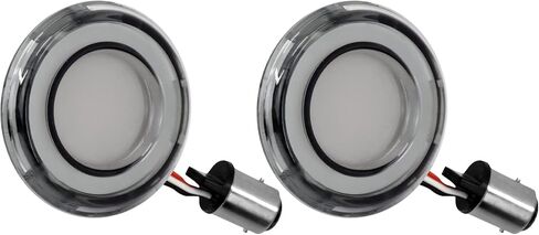 HDBUBALUS دراجة نارية للدراجة الأمامية إشارات 1157 LED BULLET RUND LIGHT FOR HARLEY TOURING ROAD KING GLIDE in Saudi Arabia