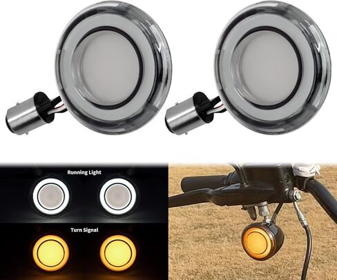 HDBUBALUS دراجة نارية للدراجة الأمامية إشارات 1157 LED BULLET RUND LIGHT FOR HARLEY TOURING ROAD KING GLIDE in Saudi Arabia
