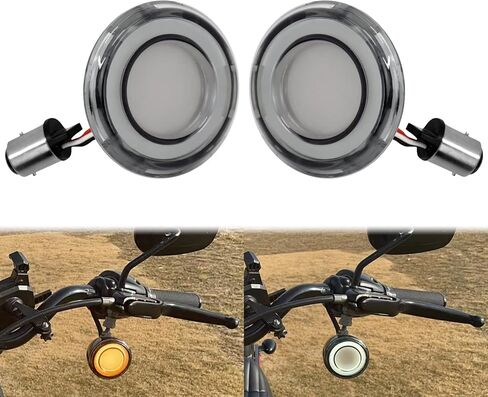 HDBUBALUS دراجة نارية للدراجة الأمامية إشارات 1157 LED BULLET RUND LIGHT FOR HARLEY TOURING ROAD KING GLIDE in Saudi Arabia