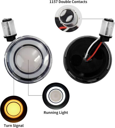 HDBUBALUS دراجة نارية للدراجة الأمامية إشارات 1157 LED BULLET RUND LIGHT FOR HARLEY TOURING ROAD KING GLIDE in Saudi Arabia