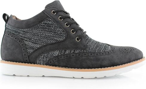 Polar Fox Mens Colbert MPX506059 Wingtip Memory Foam Mid-Top Sneaker Knitted Perforated Casual Chukka Boots in Kuwait