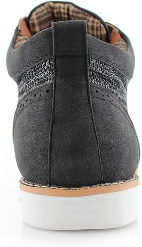 Polar Fox Mens Colbert MPX506059 Wingtip Memory Foam Mid-Top Sneaker Knitted Perforated Casual Chukka Boots in Kuwait
