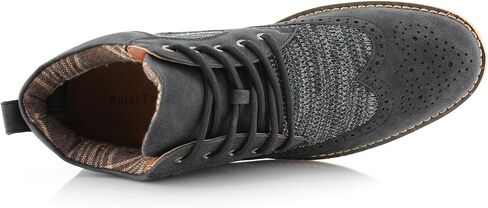 Polar Fox Mens Colbert MPX506059 Wingtip Memory Foam Mid-Top Sneaker Knitted Perforated Casual Chukka Boots in Kuwait