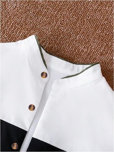 Boy's 2 Piece Outfits Color Block Button Down Shirts and Solid Track Shorts in Saudi Arabia