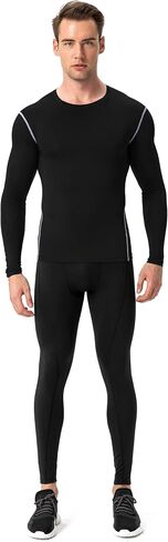 Queerier 3 Pack Men's Compression Shirt Long Sleeve Undershirts for Men Baselayer Sports Thermal Tops in Kuwait