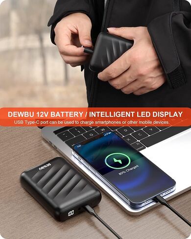 DEWBU Heated Jacket Polar Fleece with 12V Battery Pack Soft Fleece Electric Heating Hoodie for Men in Kuwait