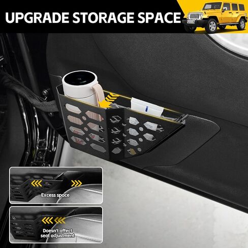 Metal Front & Rear Door Storage Box Pockets for 2007-2018 Jeep Wrangler JK JKU Sturdy Door Side Insert Molle Panels Organizer for 07-18 Wrangler JK JKU 4 Door Interior Accessories 4PCS in Saudi Arabia