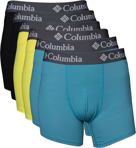 Columbia Men's 6 Pack Polyester Spandex Boxer Brief, X-Large Multi in Saudi Arabia