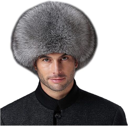 DTDYG18 XUYUZUZUAUU قبعة شتوية من الجلد الطبيعي الروسي Ushanka قبعات الأذن, ناتشرال براون, مقاس واحد in Kuwait