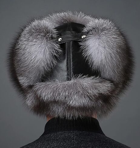 DTDYG18 XUYUZUZUAUU قبعة شتوية من الجلد الطبيعي الروسي Ushanka قبعات الأذن, ناتشرال براون, مقاس واحد in Kuwait