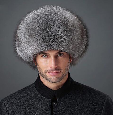 DTDYG18 XUYUZUZUAUU قبعة شتوية من الجلد الطبيعي الروسي Ushanka قبعات الأذن, ناتشرال براون, مقاس واحد in Kuwait