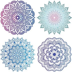 GORGECRAFT 4 Styles Mandala Window Clings Non Adhesive Static Flower of Life Sliding Door Sticker Waterproof Spring Window Film Prevent Birds from Hitting Bedroom Bathroom Decals Home Decorations
