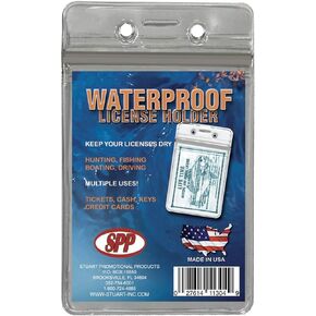 10 Pack, Waterproof, License, Card Holder, Zipped Opening, Made in USA Clear