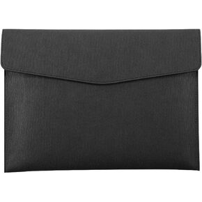 Enyuwlcm PU Leather A4 File Folder Document Holder Waterproof Portfolio Envelope Folder Case with Snap Closure Black