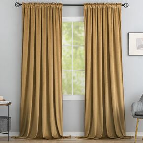 Yakamok Velvet Curtains 84inches Long - Retro Blush Pink Thermal Insulated Light Blocking Window Drapes for Living Room, Privacy Protect Room Dividers for Bedroom, W52 x L84, 2 Panels Rod Pocket