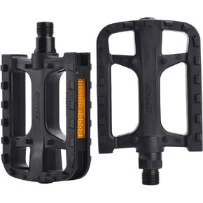 Bike Pedals, Plastic Bicycle Pedals for MTB and Road Bike, Lightweight Platform Pedals, Black
