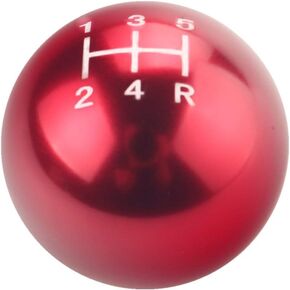 DEWHEL Round Ball Manual Gear Stick Shift Knob 5 Speed Short Throw Shifter Selector M10x1.25 Aluminum Screw On (Titanium)