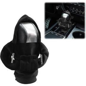 alpmosn Car Gear Shift Cover Fashionable Sweater Desgin, Automative Shift Knob Cover Cute Hoodie Design for Car Gear Shifter Soft Gear Stick Cover Car Interior Accessories(Black)