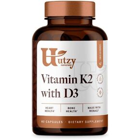 Vitamin K2 + D3| 45 mcg of MenaQ7® Form of K2 | 5,000 IU D3 Cholecalciferol Form | 60 Capsules | Made in USA | 3rd Party Tested