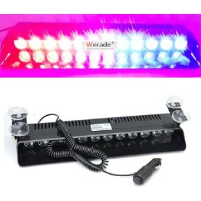 wecade® 12 واط 12 المصابيح سيارة شاحنة الطوارئ ستروب ضوء فلاش ضوء تحذير الزجاج الأمامي (أحمر / أبيض)