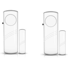 4 Pack Wireless Door Window Alarm, Magnetic Burglar Alert Sensor, Loud 90lb Door Alarms for Kids Safety, DIY for Home Security, Office Protection