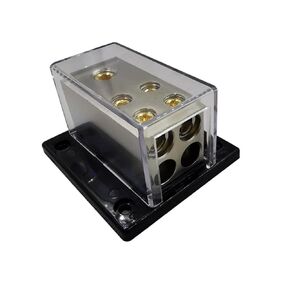 0/2/4 AWG Gauge Power Distribution Block 1/0 Gauge in to (4) 4/8 Gauge Out | Fuse Block | Fuse Block for Auto, RV, Motorcycle, and Boat