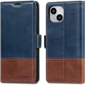 KEZiHOME iPhone 15 Pro Max Wallet Case, Genuine Leather [RFID Blocking] iPhone 15 Pro Max Case Card Slot Magnetic Stand Phone Cover Flip Case Compatible with iPhone 15 Pro Max 5G