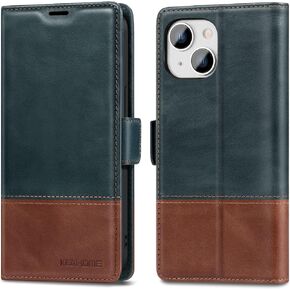 KEZiHOME iPhone 15 Pro Max Wallet Case, Genuine Leather [RFID Blocking] iPhone 15 Pro Max Case Card Slot Magnetic Stand Phone Cover Flip Case Compatible with iPhone 15 Pro Max 5G in Kuwait