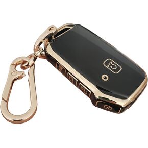 BINOWEN for Kia Key Fob Cover Keyless Remote Smart Key Shell with Keychain Fit for Kia Ceed Cerato Forte NIRO Seltos Sorento Soul Sportage Telluride (White)