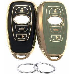 TPU Key Fob Cover Compatible with Subaru Ascent BRZ Crosstrek Forester Impreza Legacy Outback WRX WRX STI XV Crosstrek (Grey/Green) in Kuwait