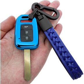 for honda key fob cover case,with keychain,Soft TPU protect car Key Shell,fit Accord Civic CR-V LX Remote key (Pink)