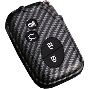 Key Fob Cover Case Fit for 2005-2018 Lexus ES350 GS300 GS350 GS430 GS450h ISC IS250 IS350 LS460 LS600h Keyless Entry Remote Case Holder ABS Carbon Fiber Pattern (Black)