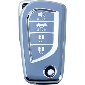 Key Fob Cover Case Compatible with Toyota Camry RAV4 Corolla C-HR Highlander Fortuner Accessories Shell