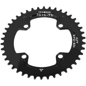Bicycle Chainring, BCD 104MM 40T 42T Narrow Wide Chainring Single Chain Ring Bike Chainring Mountain Bike Single Speed Chainring Round Shape Single Chain Ring for Shimano Crankset AM/XC Bicycle