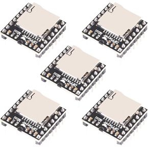 5pcs YX5200 DFPlayer Mini MP3 Player Module MP3 Voice Decode Board Supporting TF Card U-Disk IO/Serial Port/AD Compatible for Arduino