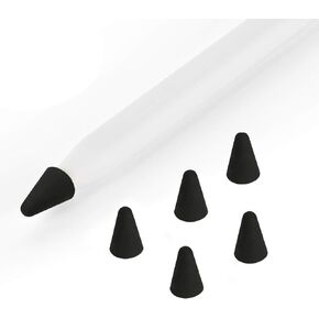 hwojjha Silicone Nibs Cover Writing Protection for iPad Pencil Compatible with Apple Pencil Tips (2nd Gen) (Black)